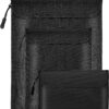 Fireproof Waterproof Document Bag 2000℉ - 3 Pack Fireproof Bags for Cash/Documents with Locking Zipper, Waterproof Money Bag & Passport Holder, Important Document Organizer Pouch (Black)
