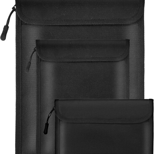 917tC8gAewL._AC_SL1500_.jpg Fireproof Waterproof Document Bag 2000℉ – 3 Pack Fireproof Bags for Cash/Documents with Locking Zipper, Waterproof Money Bag & Passport Holder, Important Document Organizer Pouch (Black)