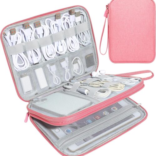 91Hebr94liL._AC_SL1500_.jpg CILLA Electronics Organizer Travel, Travel Cord Organizer Case, Compact Electronics Accessories Bag for Cable, Cord, Charger, Phone