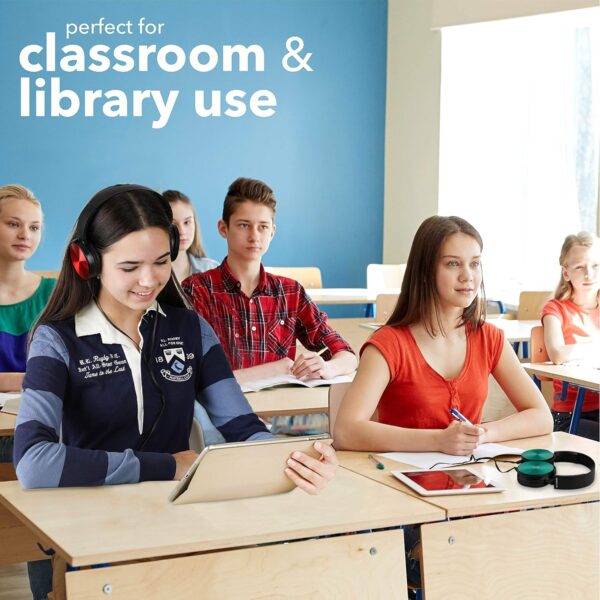 91PINuTHVpL._AC_SL1500_.jpg Classroom Headphones Bulk 5 Pack, Student On Ear Color Varieties, Comfy Swivel Earphones for Library, School, Airplane, Kids, for Online Learning and Travel, Noise Stereo Sound 3.5mm Jack (Black)