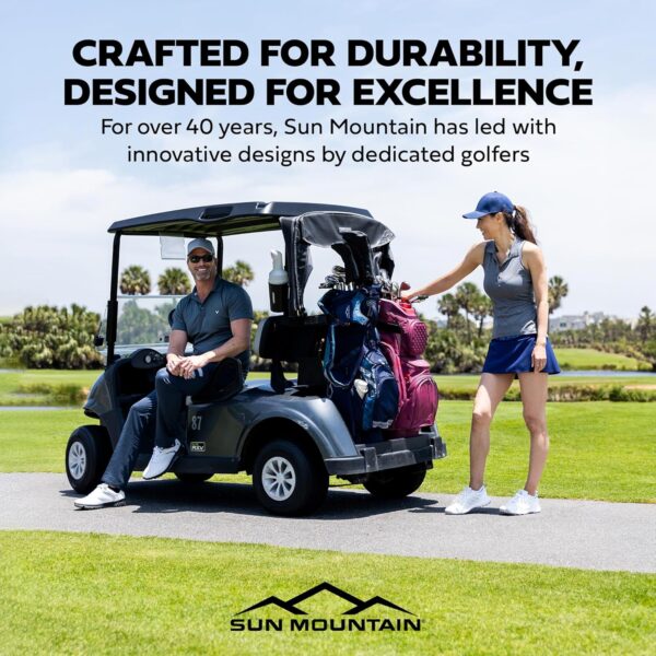 91SIJV6R0kL._AC_SL1500_.jpg Sun Mountain ClubGlider Meridian - Prestigious Golf Bag with Wheels for Ultimate Convenience - Heavy Duty Golf Travel Bag with Dense Foam Padding for Protection and Spacious Storage - Navy Black