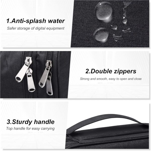 91lWXL8BCGL._AC_SL1500_.jpg SELLYFELLY Electronic Bag Travel Cable Accessories Bag Waterproof Double Layer Electronics Organizer Portable Storage Case for Cable, Cord, Charger, Phone, Adapter, Power Bank, Kindle, Hard Drives