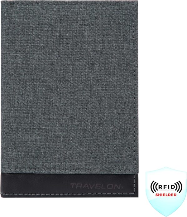 91n1KwxLH9L._AC_SL1500_.jpg Travelon Rfid Blocking Passport Case Travel Wallet, Gray