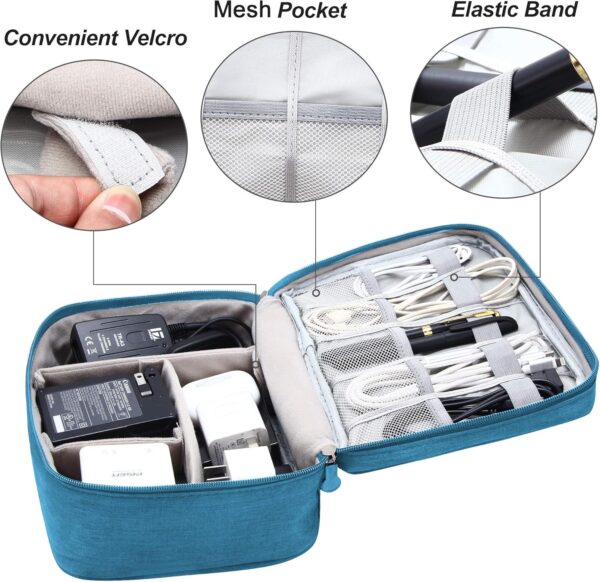 91xd2w8jFTL._AC_SL1500_.jpg Electronics Organizer Travel Universal Cable Organizer Bag Waterproof Electronics Accessories Storage Cases for Cable, Charger, Phone, USB, SD Card, Hard Drives, Power Bank, Cords